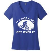 Funny Mountain Biking Design Trail Ride Lover Gift Women's V-Neck T-Shirt