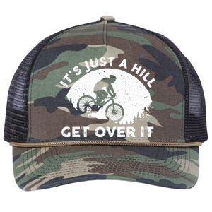 Funny Mountain Biking Design Trail Ride Lover Gift Retro Rope Trucker Hat Cap