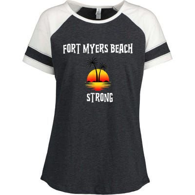 Fort Myers Beach Strong Community Strength Prayer Support Enza Ladies Jersey Colorblock Tee