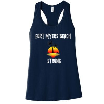 Fort Myers Beach Strong Community Strength Prayer Support Women's Racerback Tank