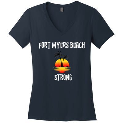 Fort Myers Beach Strong Community Strength Prayer Support Women's V-Neck T-Shirt