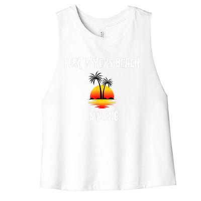 Fort Myers Beach Strong Community Strength Prayer Support Women's Racerback Cropped Tank