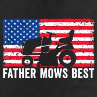 Father Mows Best Lawn Care Dad Mowing Patriotic FatherS Day 7 Panel Mesh Trucker Snapback Hat