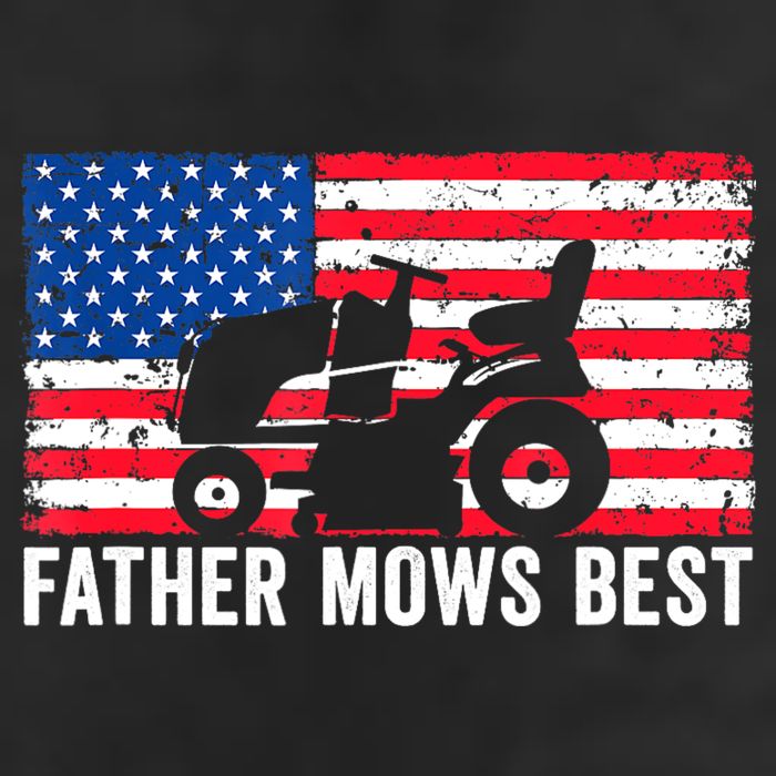 Father Mows Best Lawn Care Dad Mowing Patriotic FatherS Day 7 Panel Mesh Trucker Snapback Hat