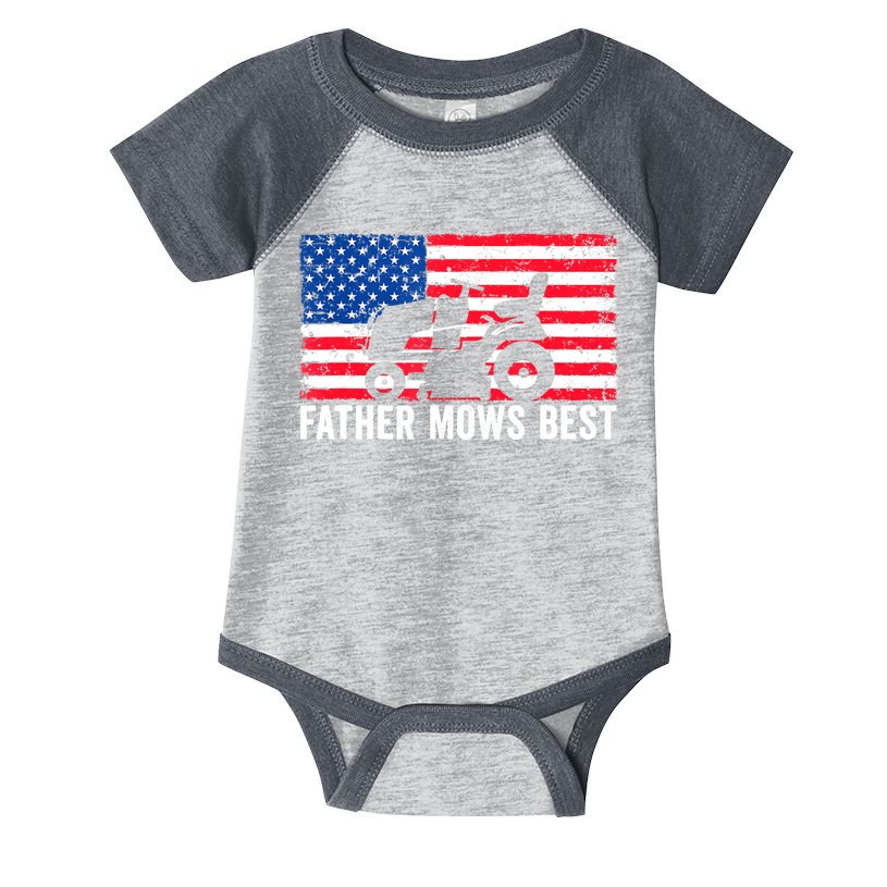 Father Mows Best Lawn Care Dad Mowing Patriotic FatherS Day Infant Baby Jersey Bodysuit