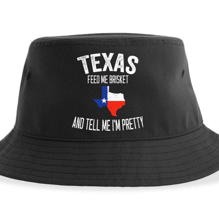 Feed me brisket and tell me I'm pretty Love Texas BBQ Sustainable Bucket Hat