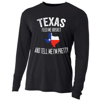 Feed me brisket and tell me I'm pretty Love Texas BBQ Cooling Performance Long Sleeve Crew