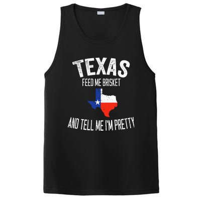 Feed me brisket and tell me I'm pretty Love Texas BBQ PosiCharge Competitor Tank