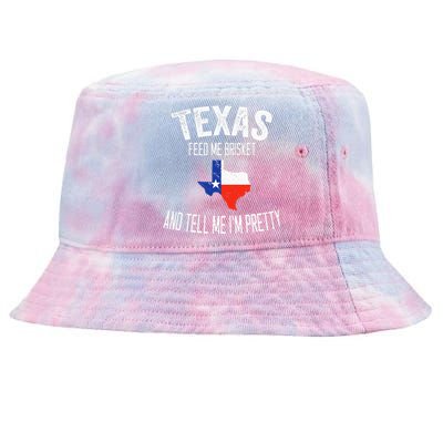 Feed me brisket and tell me I'm pretty Love Texas BBQ Tie-Dyed Bucket Hat