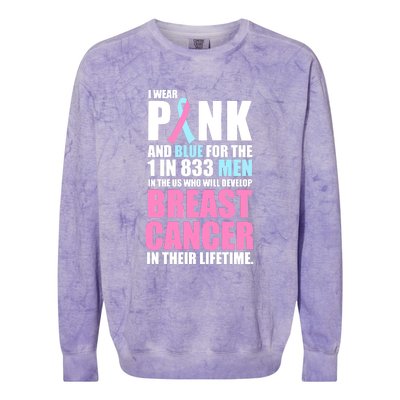 Fundraiser Male Breast Cancer Awareness Colorblast Crewneck Sweatshirt