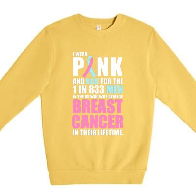 Fundraiser Male Breast Cancer Awareness Premium Crewneck Sweatshirt