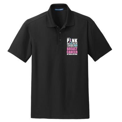 Fundraiser Male Breast Cancer Awareness Dry Zone Grid Polo