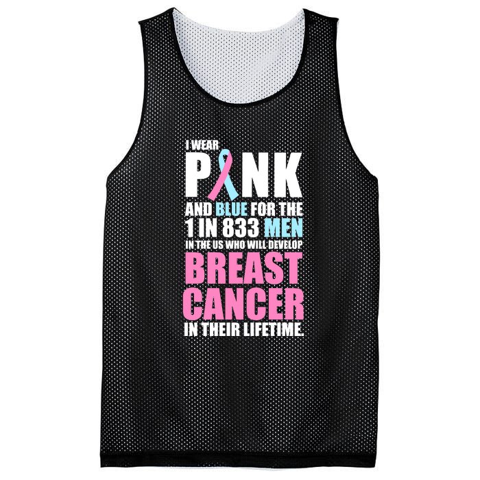 Fundraiser Male Breast Cancer Awareness Mesh Reversible Basketball Jersey Tank