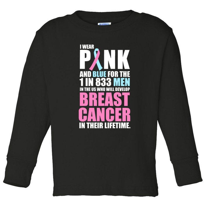 Fundraiser Male Breast Cancer Awareness Toddler Long Sleeve Shirt