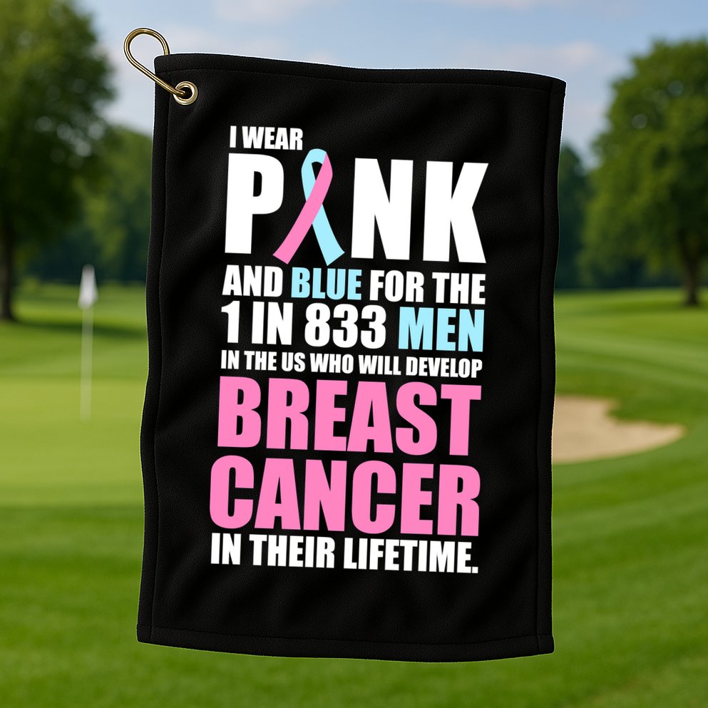 Fundraiser Male Breast Cancer Awareness Golf Towel