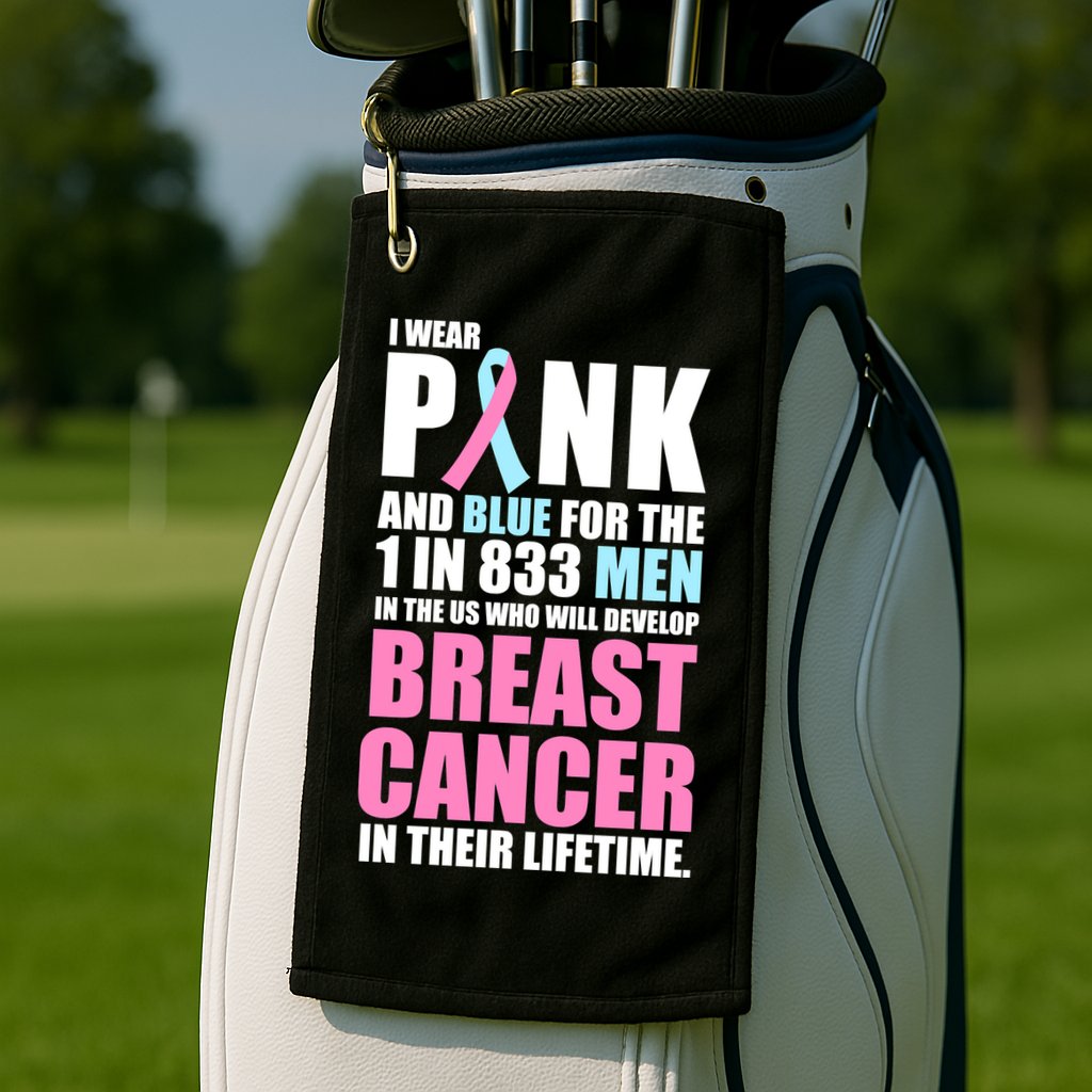 Fundraiser Male Breast Cancer Awareness Golf Towel