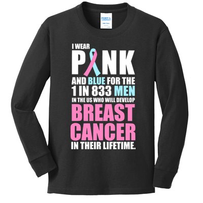 Fundraiser Male Breast Cancer Awareness Kids Long Sleeve Shirt