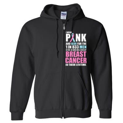 Fundraiser Male Breast Cancer Awareness Full Zip Hoodie