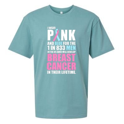 Fundraiser Male Breast Cancer Awareness Sueded Cloud Jersey T-Shirt