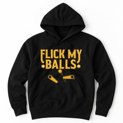 Flick My Balls Retro Vintage Multiball Pinball Arcade Game Hoodie