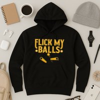 Flick My Balls Retro Vintage Multiball Pinball Arcade Game Hoodie