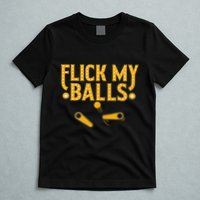 Flick My Balls Retro Vintage Multiball Pinball Arcade Game T-Shirt