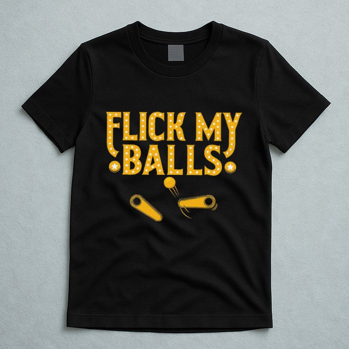 Flick My Balls Retro Vintage Multiball Pinball Arcade Game T-Shirt