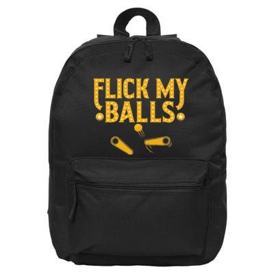 Flick My Balls Retro Vintage Multiball Pinball Arcade Game 16 in Basic Backpack