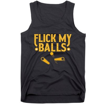 Flick My Balls Retro Vintage Multiball Pinball Arcade Game Tank Top