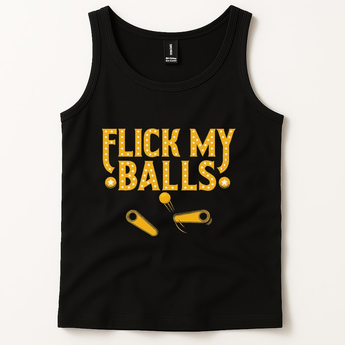 Flick My Balls Retro Vintage Multiball Pinball Arcade Game Tank Top