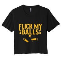 Flick My Balls Retro Vintage Multiball Pinball Arcade Game Crop Top