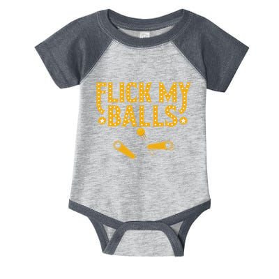 Flick My Balls Retro Vintage Multiball Pinball Arcade Game Infant Baby Jersey Bodysuit