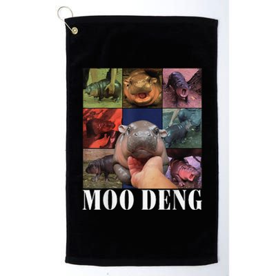 Funny Moodeng Baby Pygmy Hippo Cute Zoo For Family Platinum Collection Golf Towel