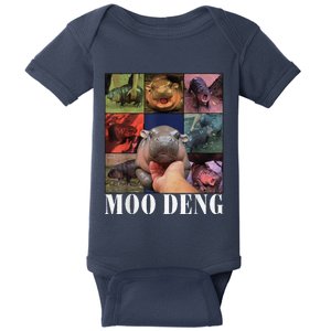 Funny Moodeng Baby Pygmy Hippo Cute Zoo For Family Baby Bodysuit