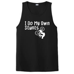 Funny Mountain Biking I Do My Own Stunts Cycling Bikers Gift PosiCharge Competitor Tank