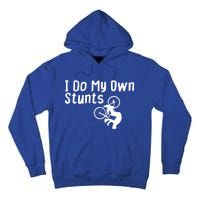 Funny Mountain Biking I Do My Own Stunts Cycling Bikers Gift Tall Hoodie