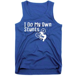 Funny Mountain Biking I Do My Own Stunts Cycling Bikers Gift Tank Top