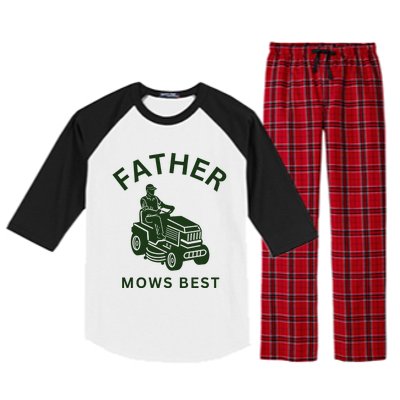 Father Mows Best Family Daddy Dad Raglan Sleeve Pajama Set