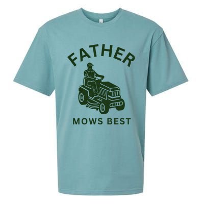 Father Mows Best Family Daddy Dad Sueded Cloud Jersey T-Shirt