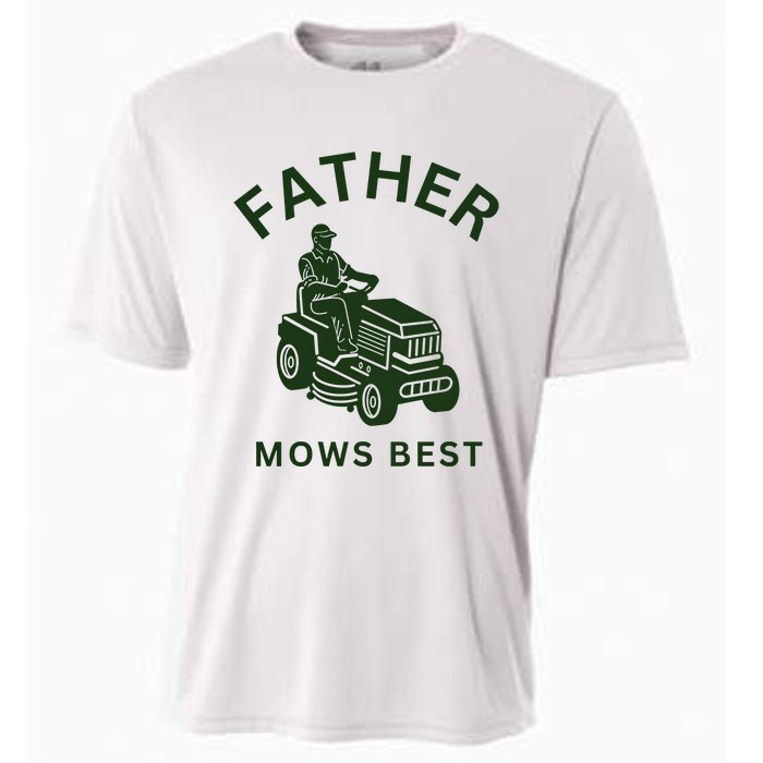 Father Mows Best Family Daddy Dad Cooling Performance Crew T-Shirt