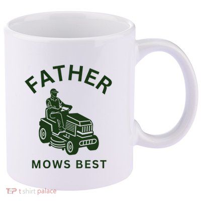 Father Mows Best Family Daddy Dad 11oz C Handle Ceramic Mug