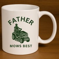 Father Mows Best Family Daddy Dad 11oz C Handle Ceramic Mug