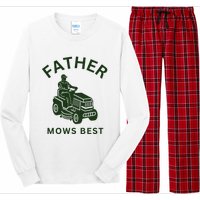 Father Mows Best Family Daddy Dad Long Sleeve Pajama Set