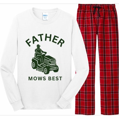 Father Mows Best Family Daddy Dad Long Sleeve Pajama Set