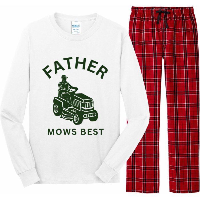 Father Mows Best Family Daddy Dad Long Sleeve Pajama Set