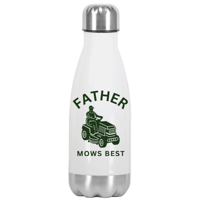 Father Mows Best Family Daddy Dad Stainless Steel Insulated Water Bottle