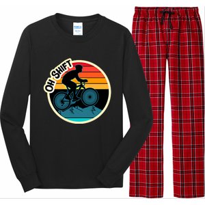 Funny Mountain Biking Saying Oh Shift Bike Pun Cyclist Gift Long Sleeve Pajama Set