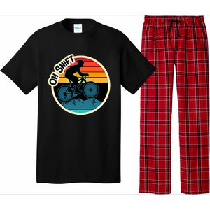 Funny Mountain Biking Saying Oh Shift Bike Pun Cyclist Gift Pajama Set