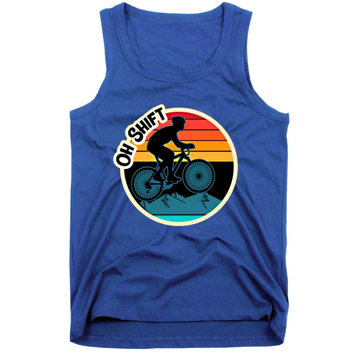 Funny Mountain Biking Saying Oh Shift Bike Pun Cyclist Gift Tank Top