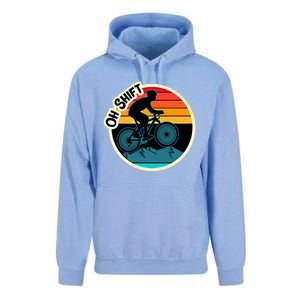 Funny Mountain Biking Saying Oh Shift Bike Pun Cyclist Gift Unisex Surf Hoodie